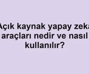 Açık kaynak yapay zekâ araçları nedir ve nasıl kullanılır?