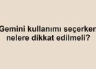 Gemini kullanımı seçerken nelere dikkat edilmeli?