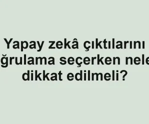 Yapay zekâ çıktılarını doğrulama seçerken nelere dikkat edilmeli?