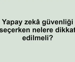 Yapay zekâ güvenliği seçerken nelere dikkat edilmeli?