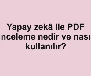 Yapay zekâ ile PDF inceleme nedir ve nasıl kullanılır?