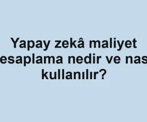 Yapay zekâ maliyet hesaplama nedir ve nasıl kullanılır?
