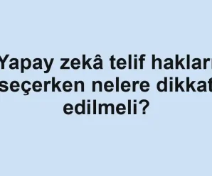 Yapay zekâ telif hakları seçerken nelere dikkat edilmeli?