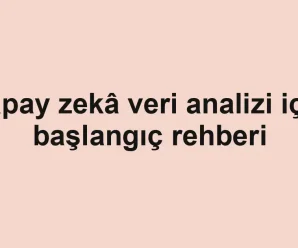 Yapay zekâ veri analizi için başlangıç rehberi