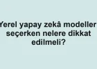 Yerel yapay zekâ modelleri seçerken nelere dikkat edilmeli?